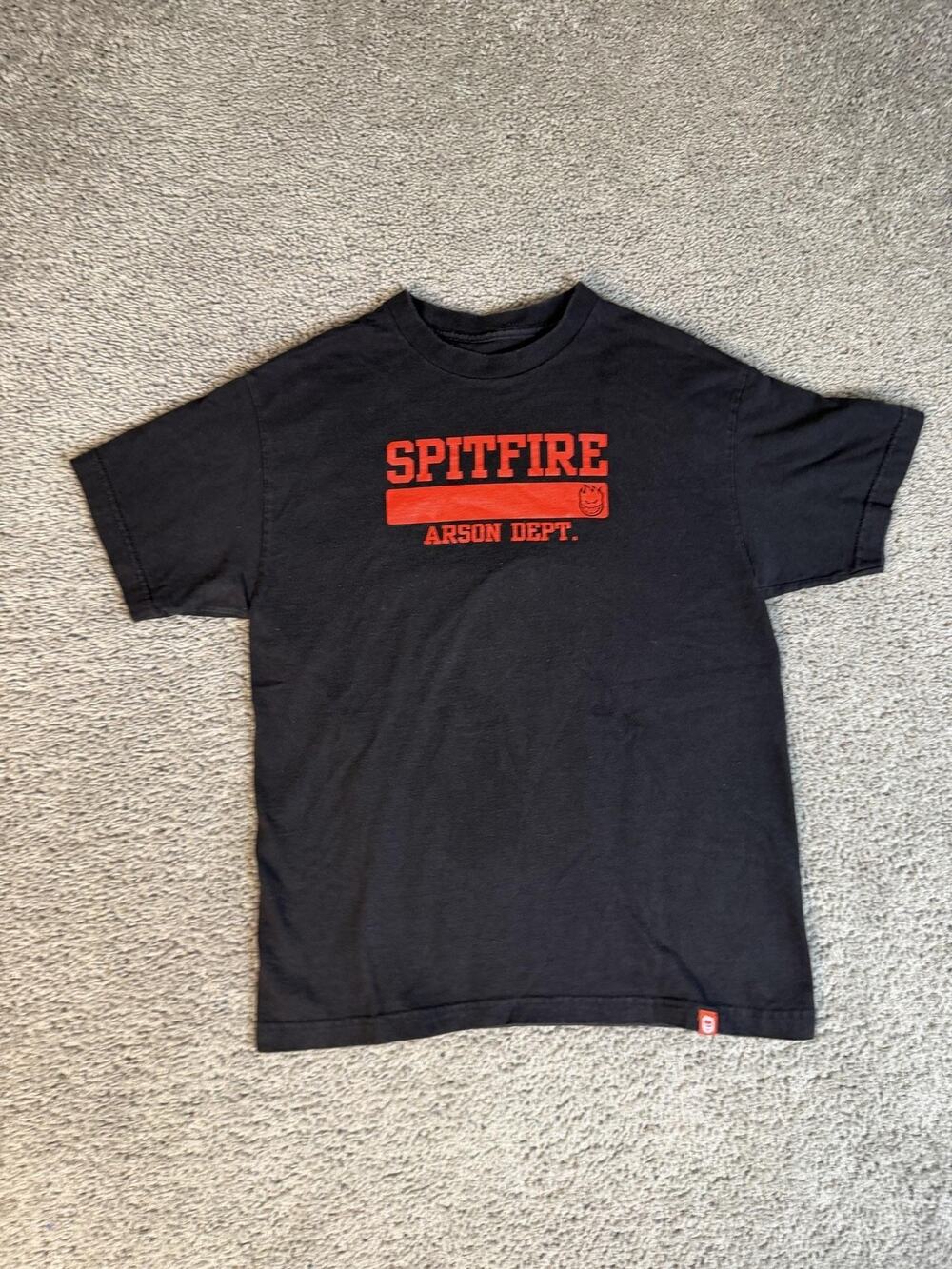 Spitfire Shirt Mens M Black Arson Dept Skater Skating Tagless Skate Tee